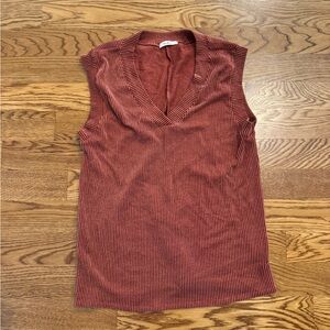 Tres Bien Rust Knit Sweater Vest
